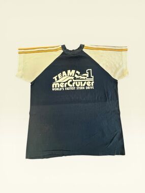 Mercury Team-1 Short Sleeve Raglan T-Shirt in Navy and Cream